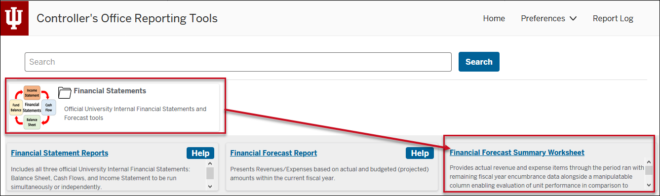 Screenshot showing Forecast Summary Worksheet
