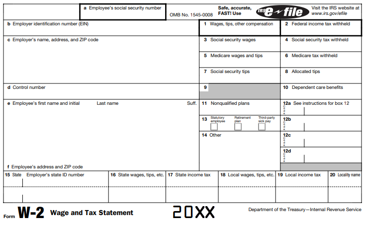 Form W-2 Example Image